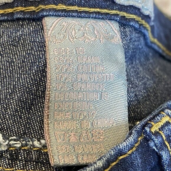 COS Jeans Bootcut Leg Denim Women's Size 10 Blue Dark Wash Mid Rise Embr… - Picture 11 of 12